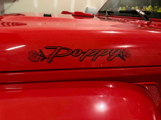 Custom Hood Name Emblem (Single Color)