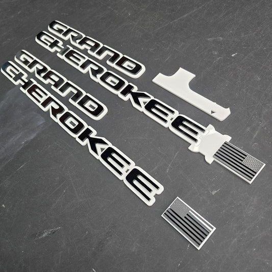 Jeep "Grand Cherokee" Door Emblems - WL/WK2 PAIR L/R Sides - Two Color Stacked