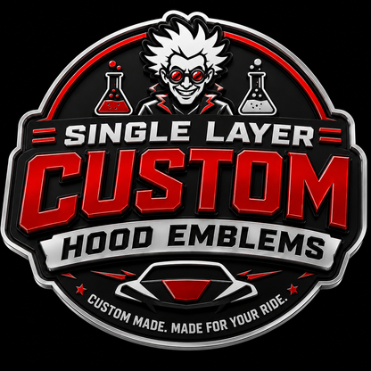 Custom Name Hood Emblems (Single Color)