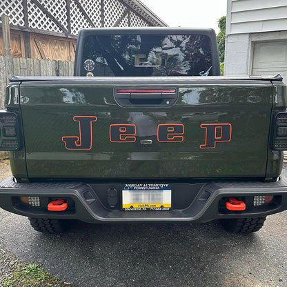 Jeep Gladiator Retro "JEEP" Tailgate Emblem - Large - Two Color Stacked